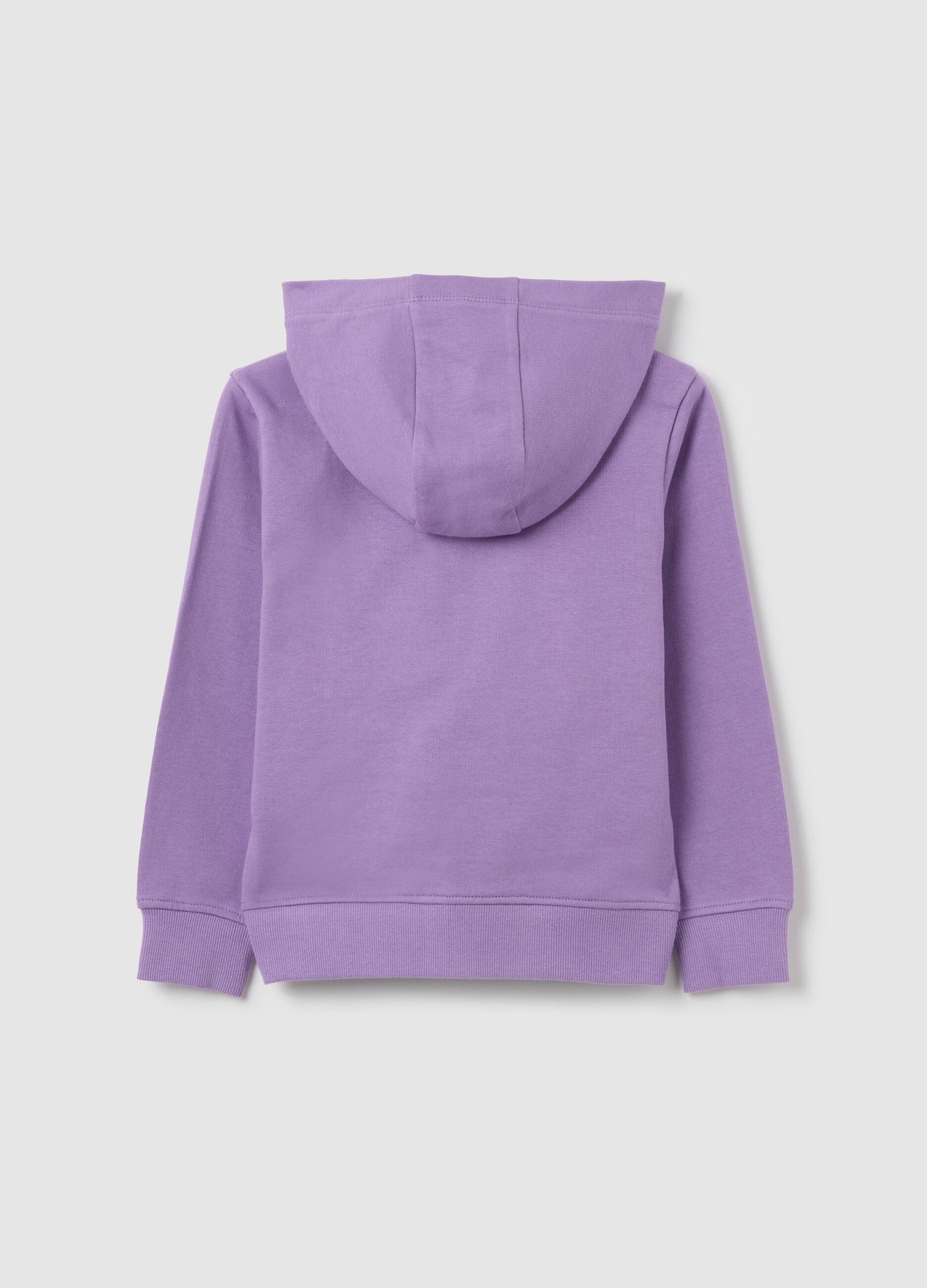 Felpa da bambina in puro cotone viola regular fit