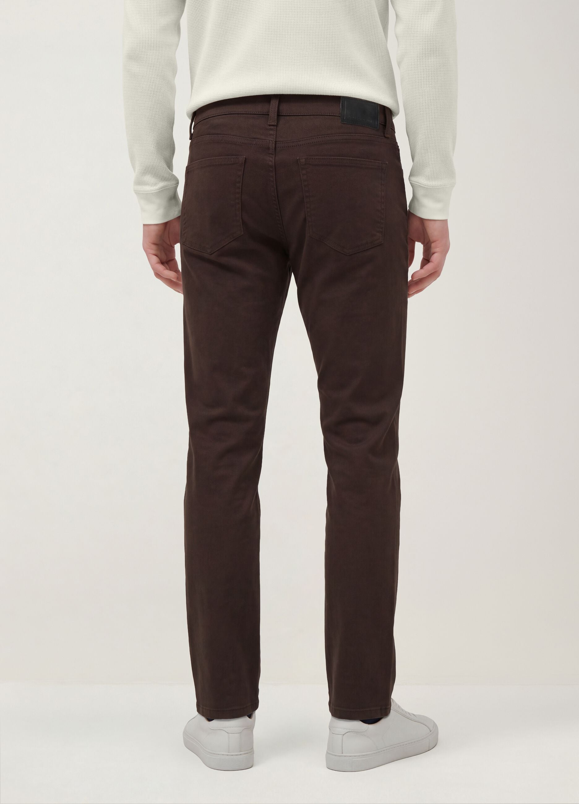 Brown denim jeans in stretch cotton, slim fit