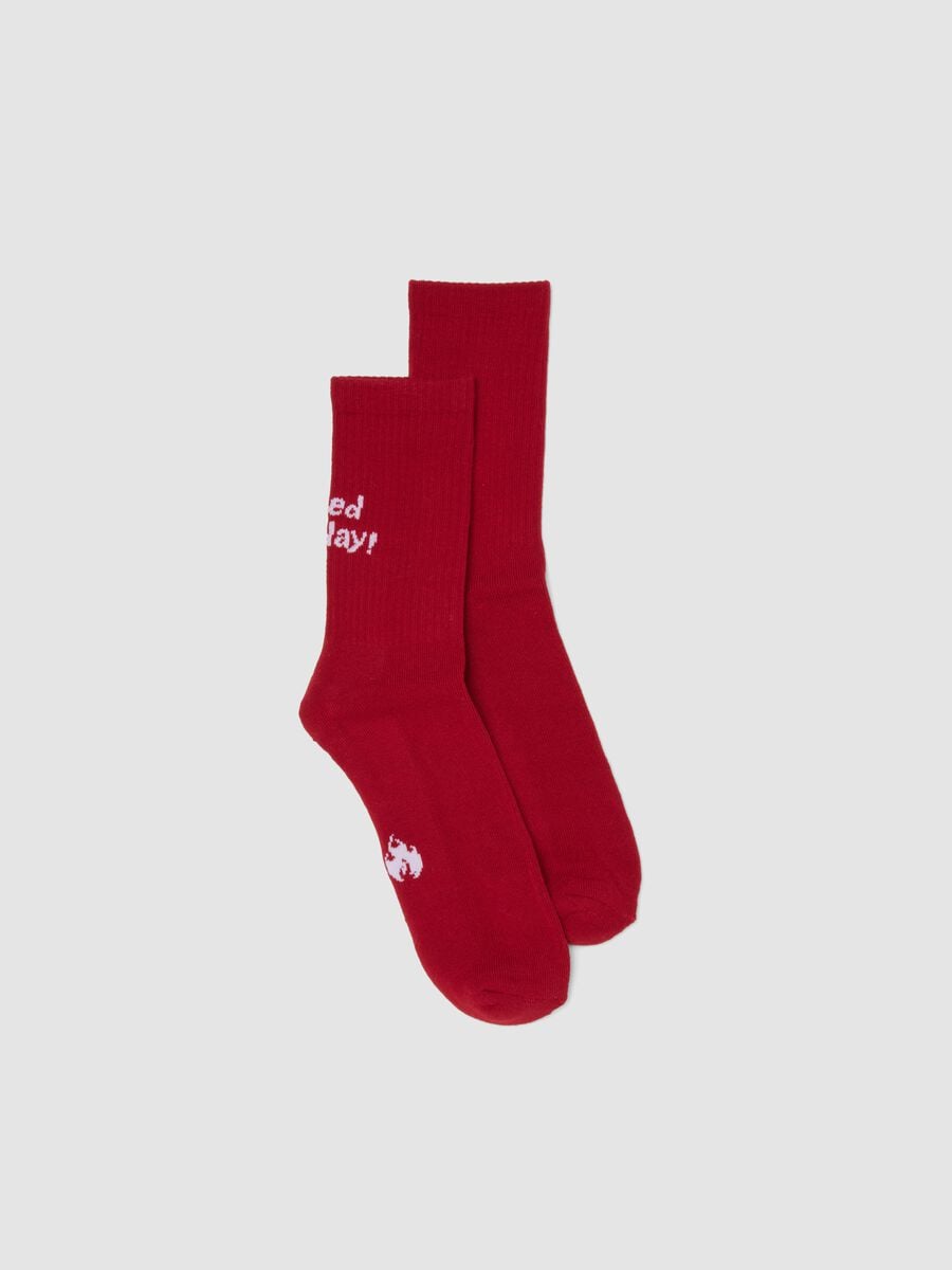Calze sportive rosse in cotone elasticizzato_0