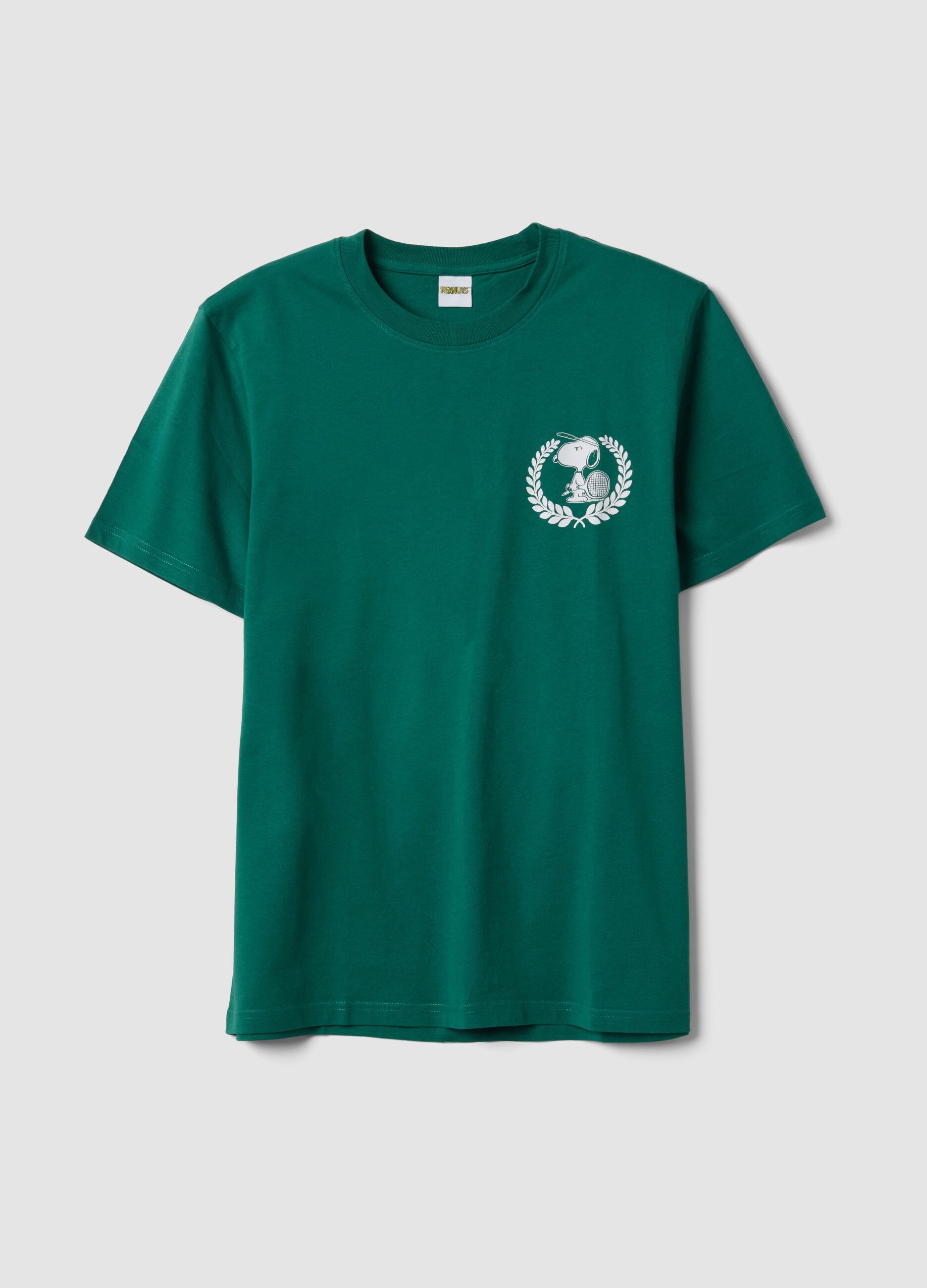 Green short-sleeve pure cotton T-shirt