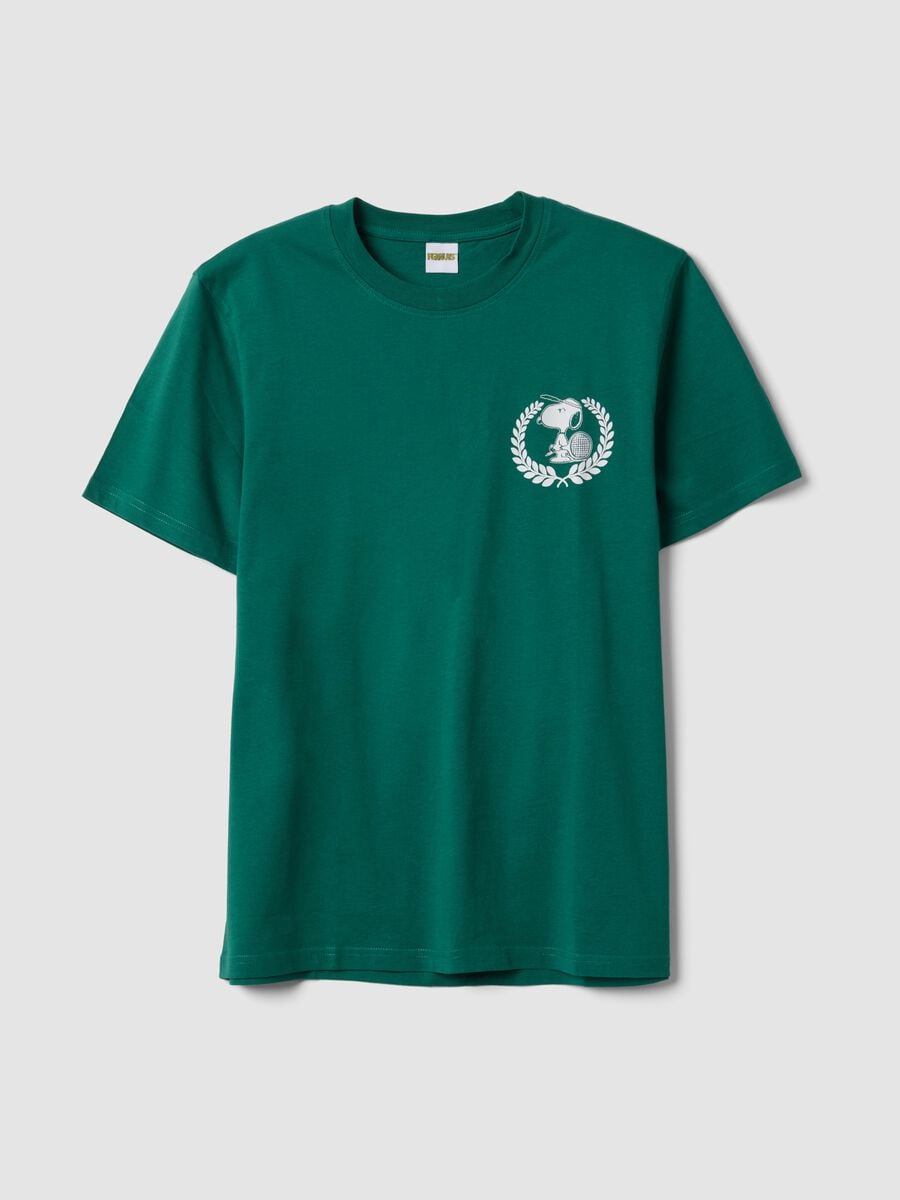 Green short-sleeve pure cotton T-shirt_0