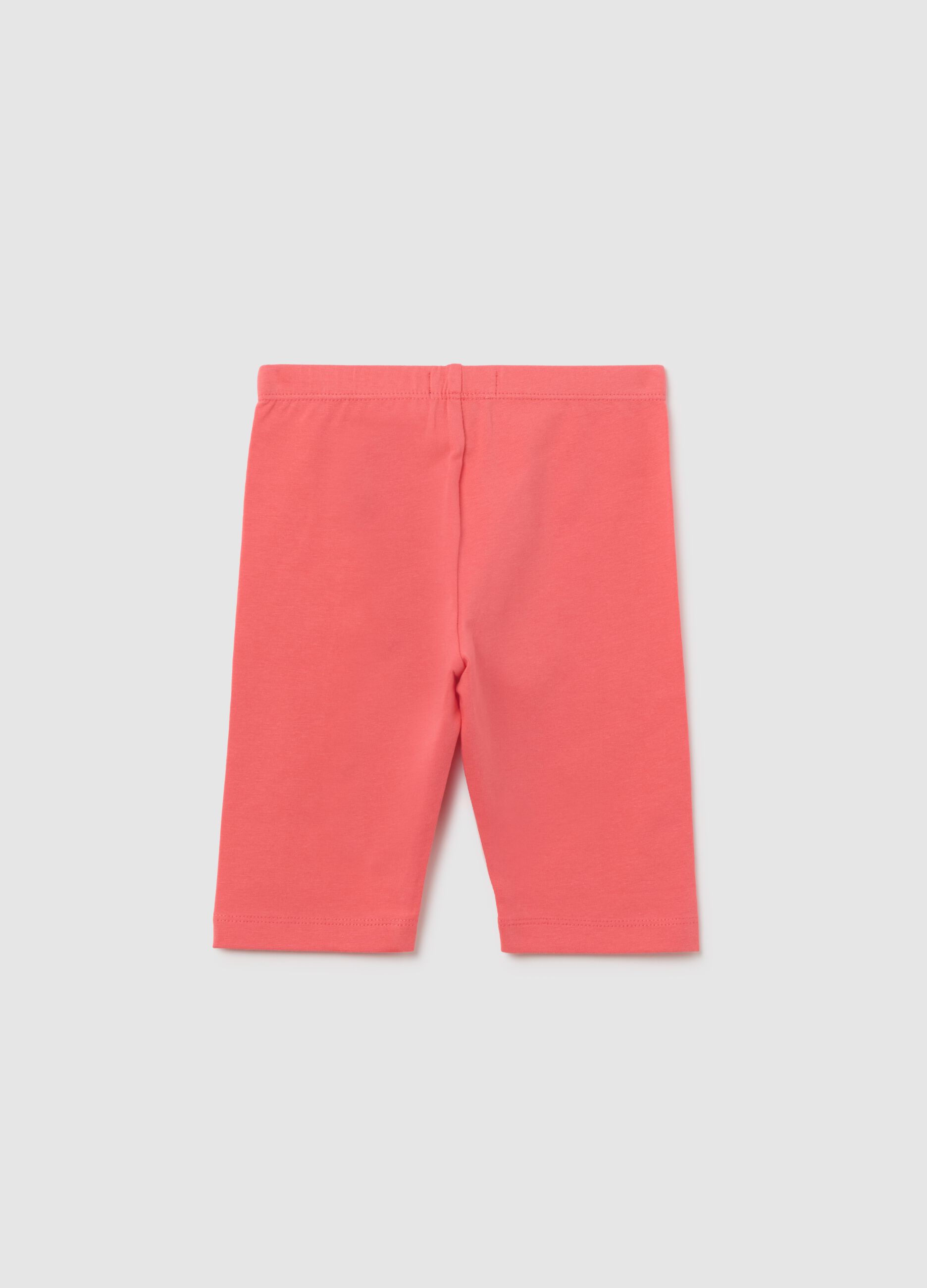 Girls' Pink Stretch Cotton Shorts, Regular Fit