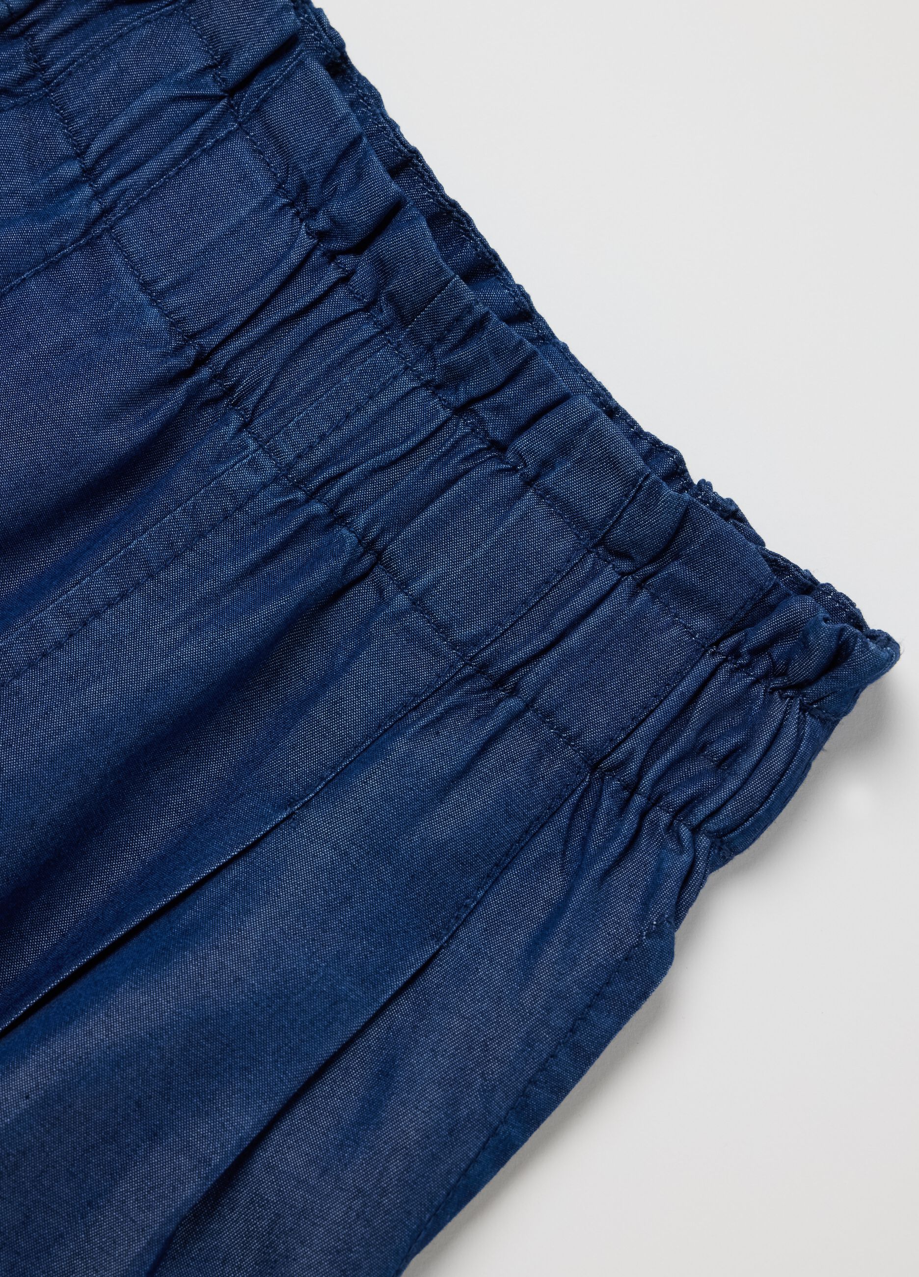 Blue wide-leg trousers in Lyocell