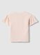 Girls' Pink Stretch Cotton T-shirt with Floral Embroidery_1