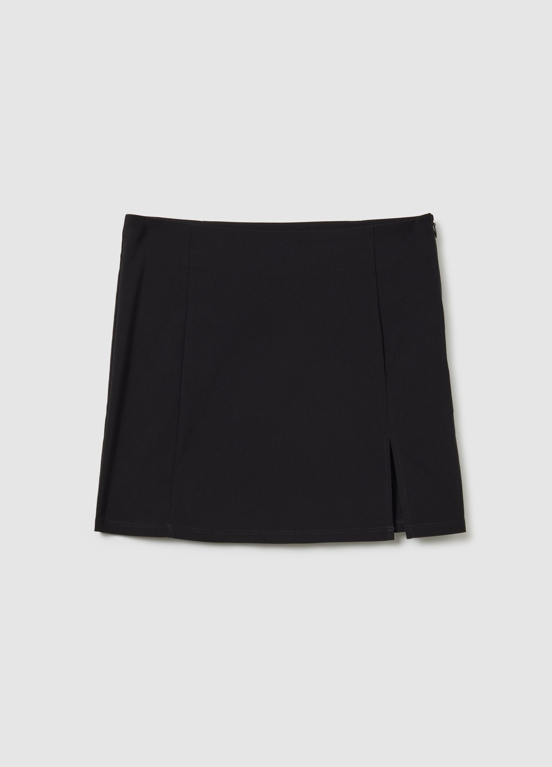 Black viscose blend skirt regular fit