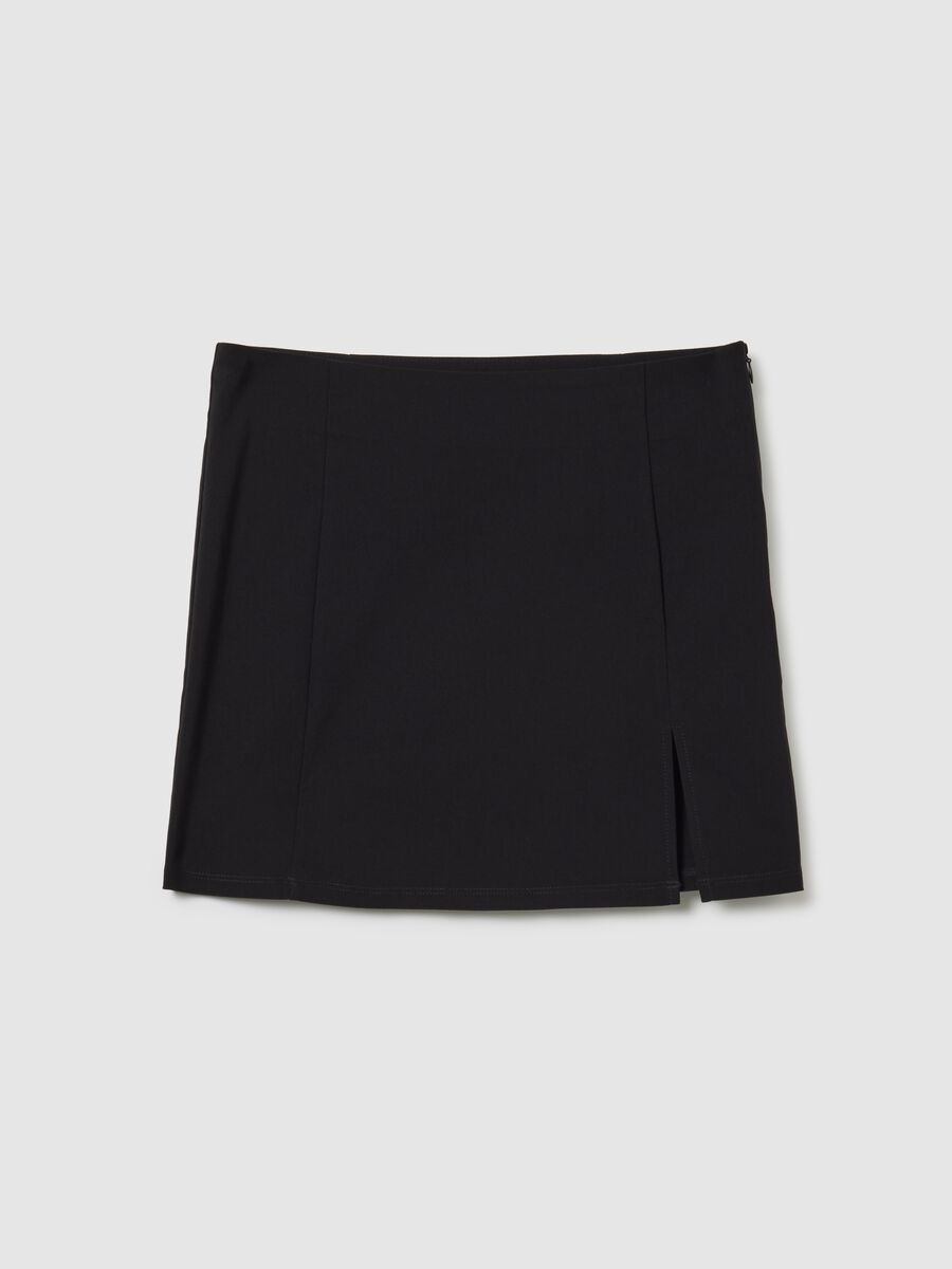 Black viscose blend skirt regular fit_4