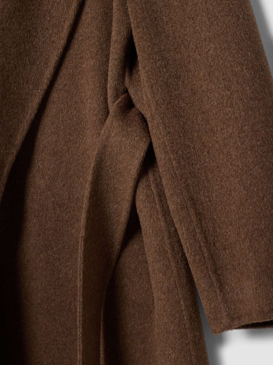 Cappotto lungo marrone in misto lana, cashmere e viscosa regular fit_2