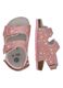 Pink children's sandals with velcro fastening and floral design_1