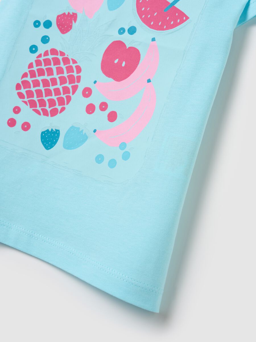 Pure cotton blue girl's T-shirt with regular fit_3