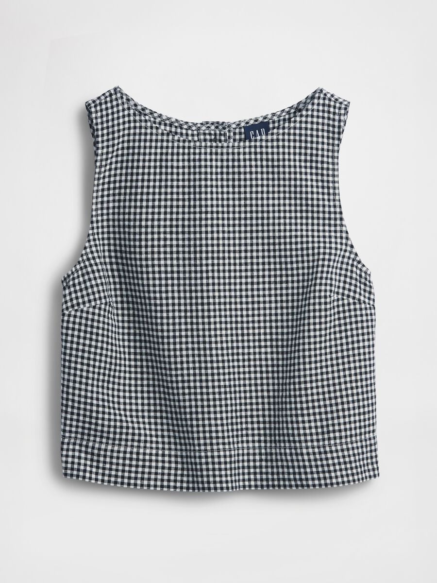 Top in misto lino a quadretti_3