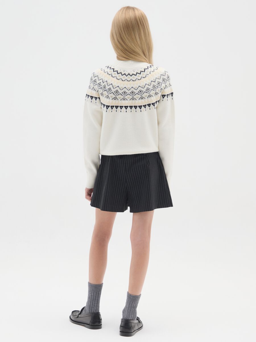 Shorts neri a righe da ragazze regular fit_1