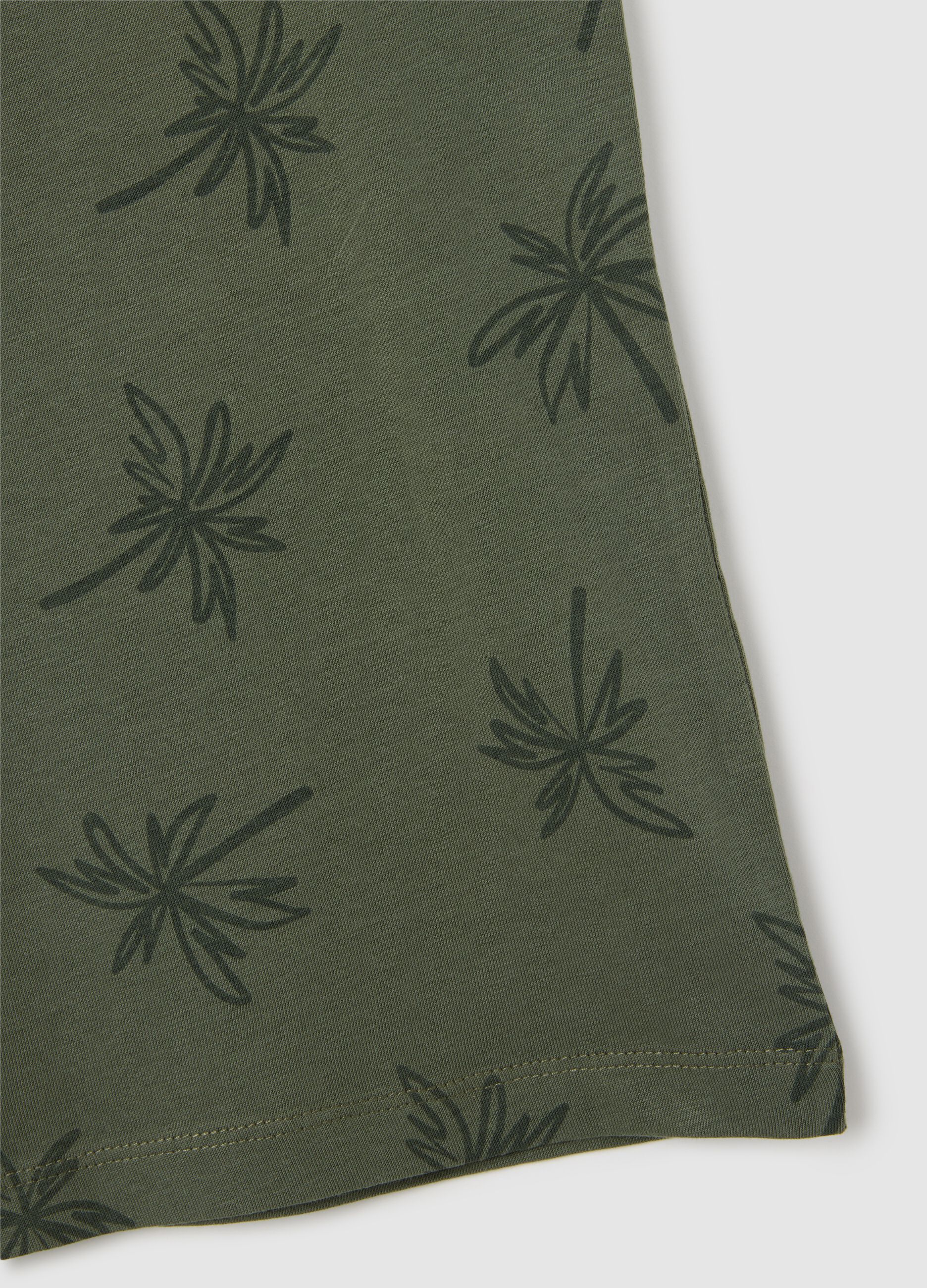Kids' pure cotton green tank top regular fit with print