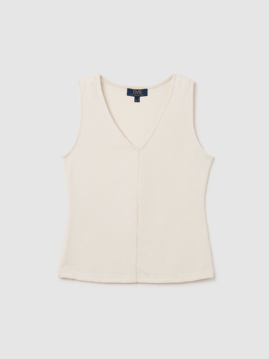 White Stretch Knit Vest Top from Ovs_4