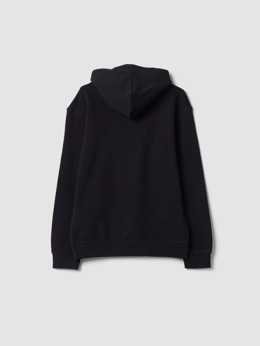 Black hoodie sweatshirt in pure organic cotton_1