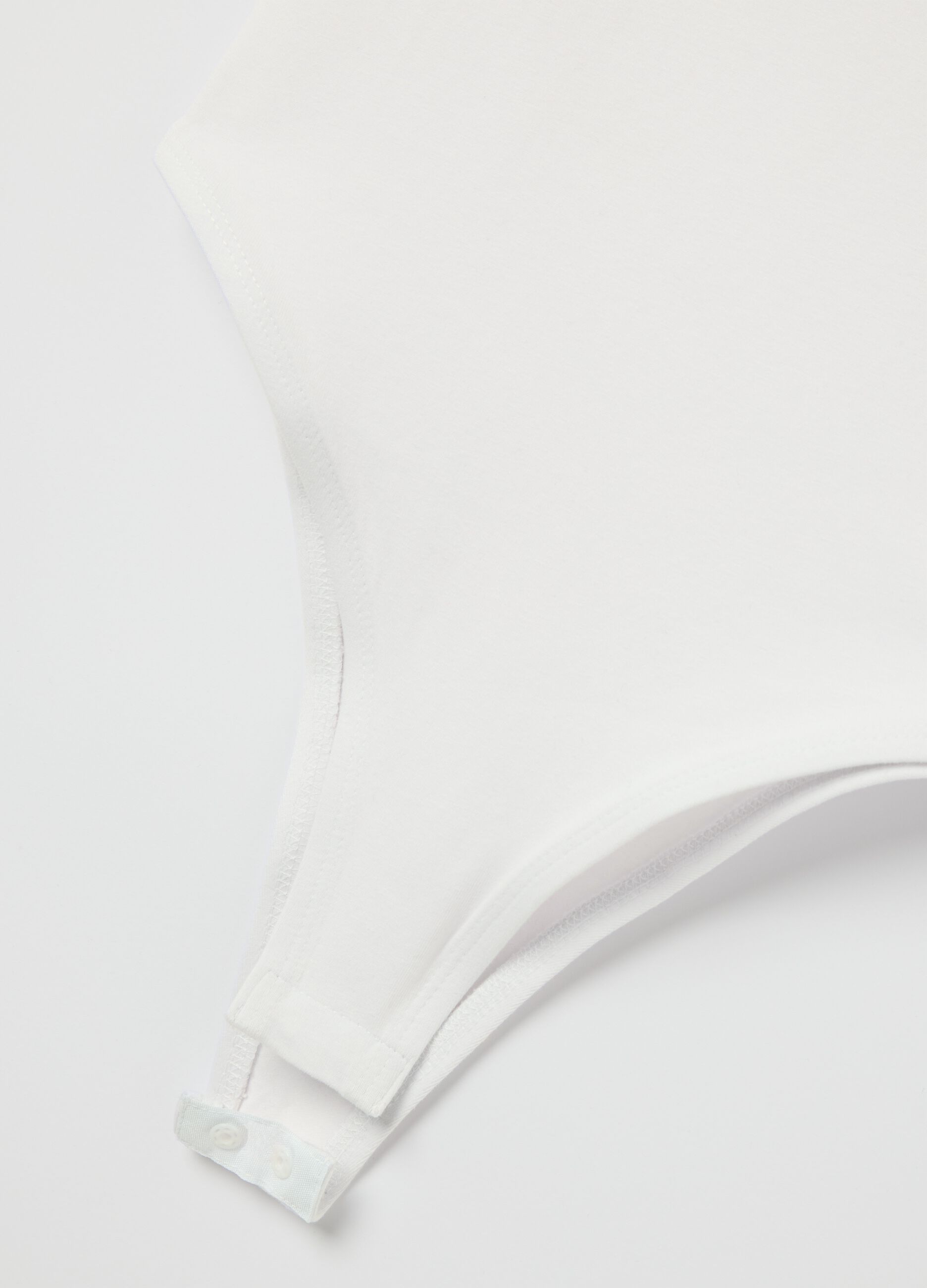 White bodysuit with short red sleeves