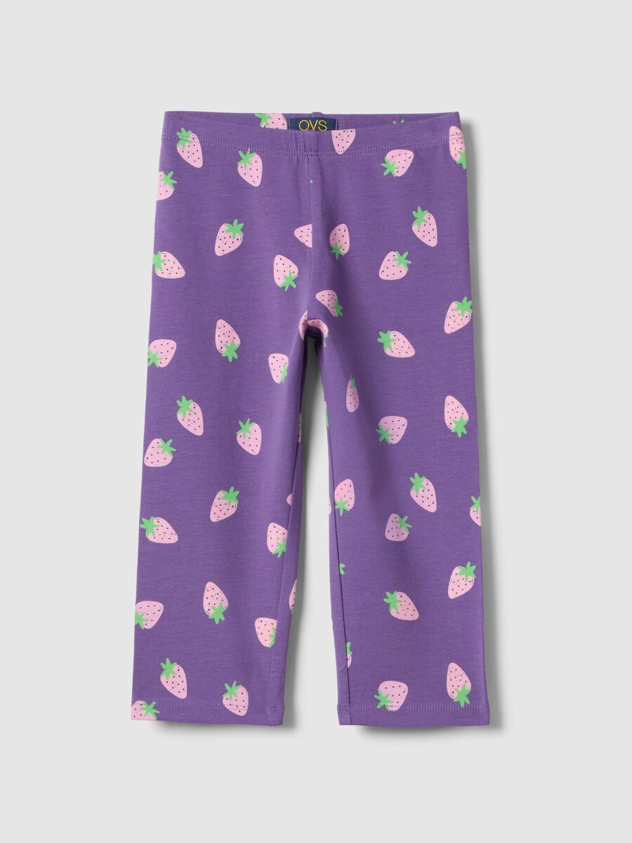 Girls' Skinny Organic Cotton Stretch Purple Leggings_0