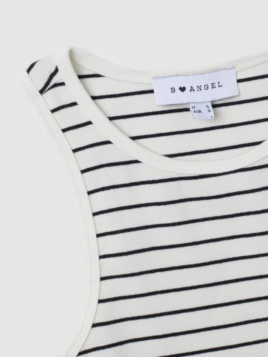 B.Angel Black and White Striped Crop Top_5