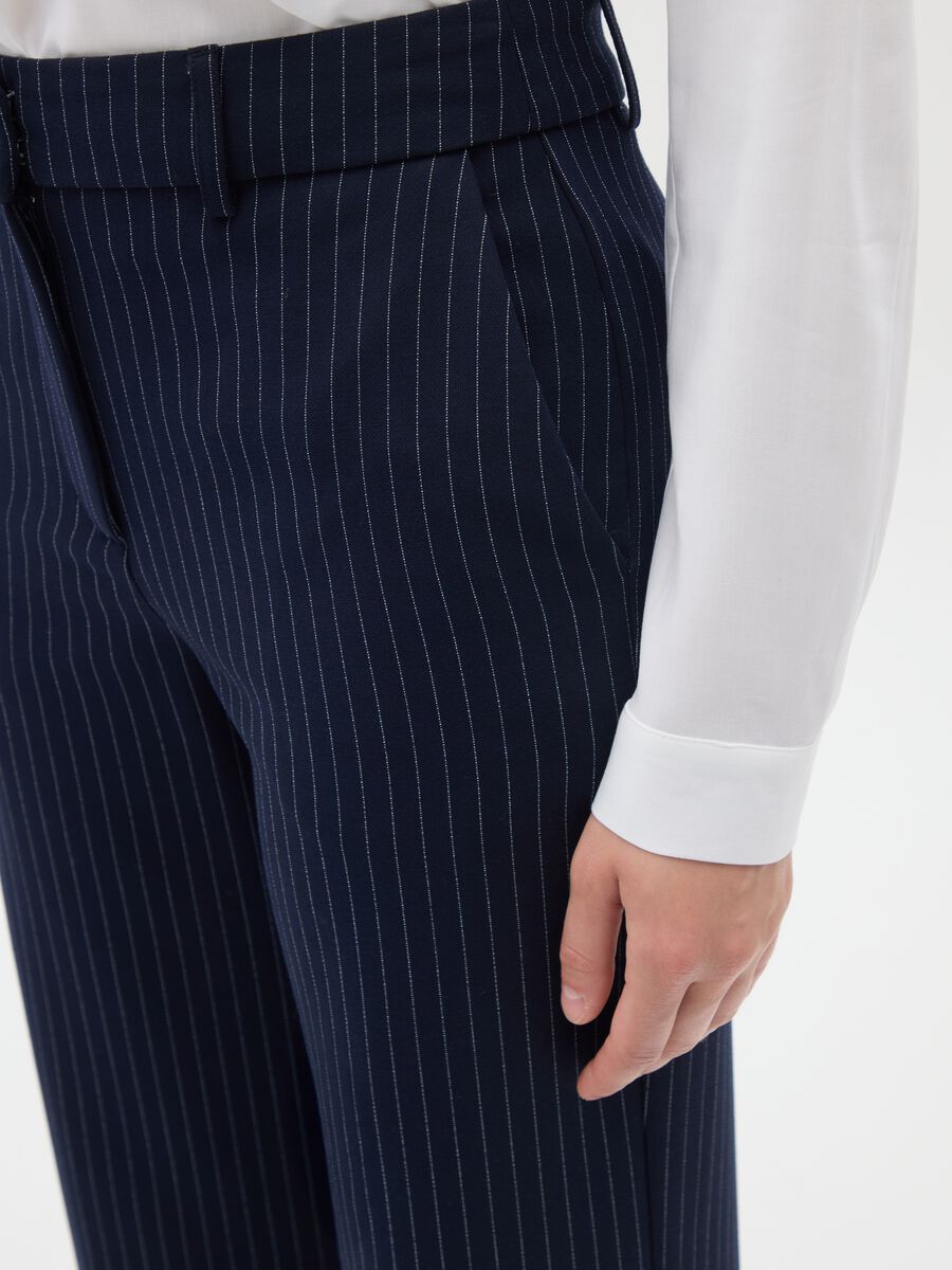 Blue trousers with elastic waistband_4