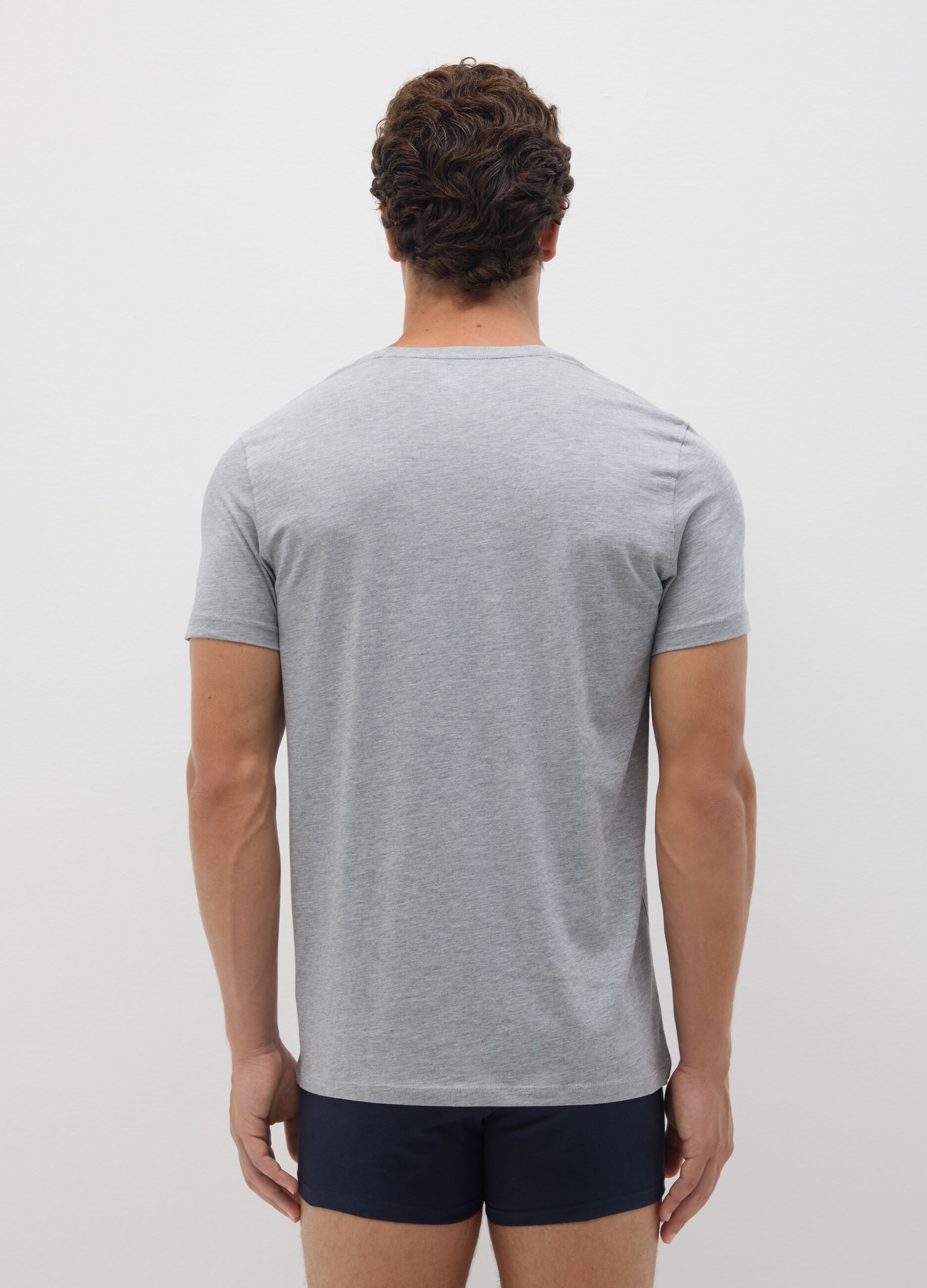 Bipack di t-shirt in puro cotone grigie regular fit