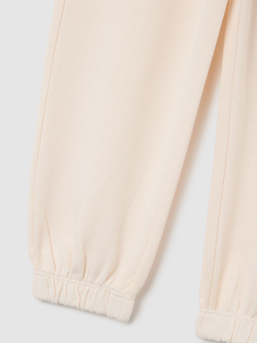 Girls' trousers in pure beige cotton regular fit_3