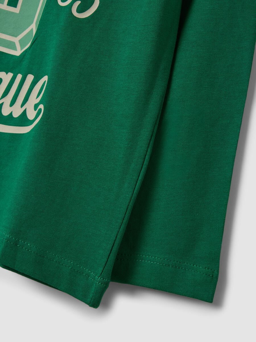 T-shirt verde in puro cotone organico con girocollo_2