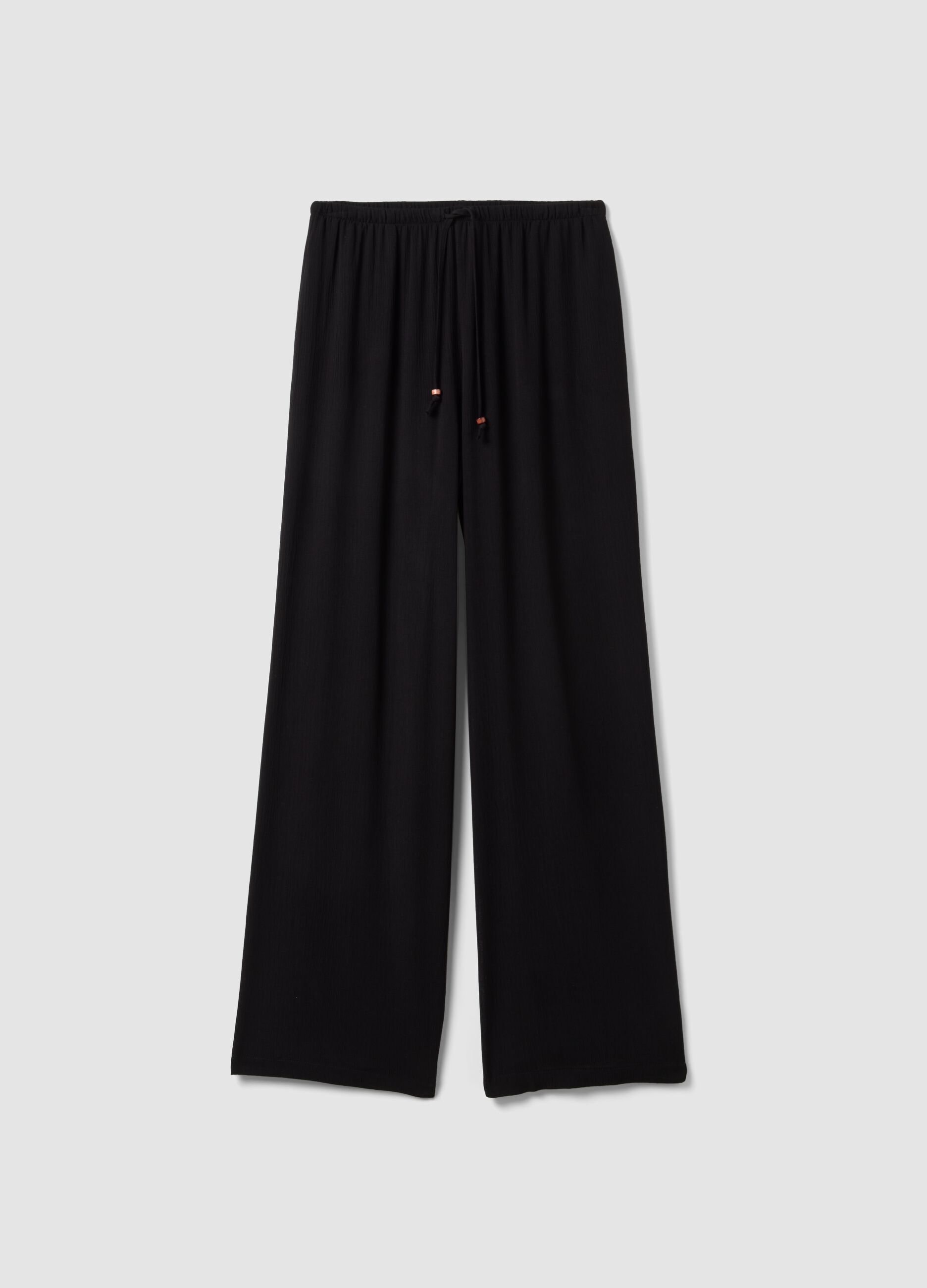 Black palazzo trousers in pure viscose