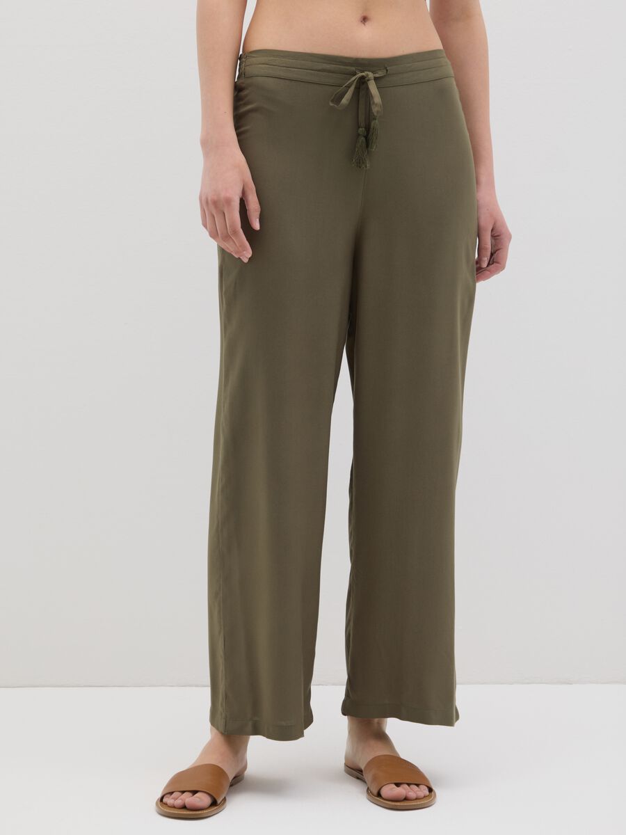 Long Green Viscose Trousers_1