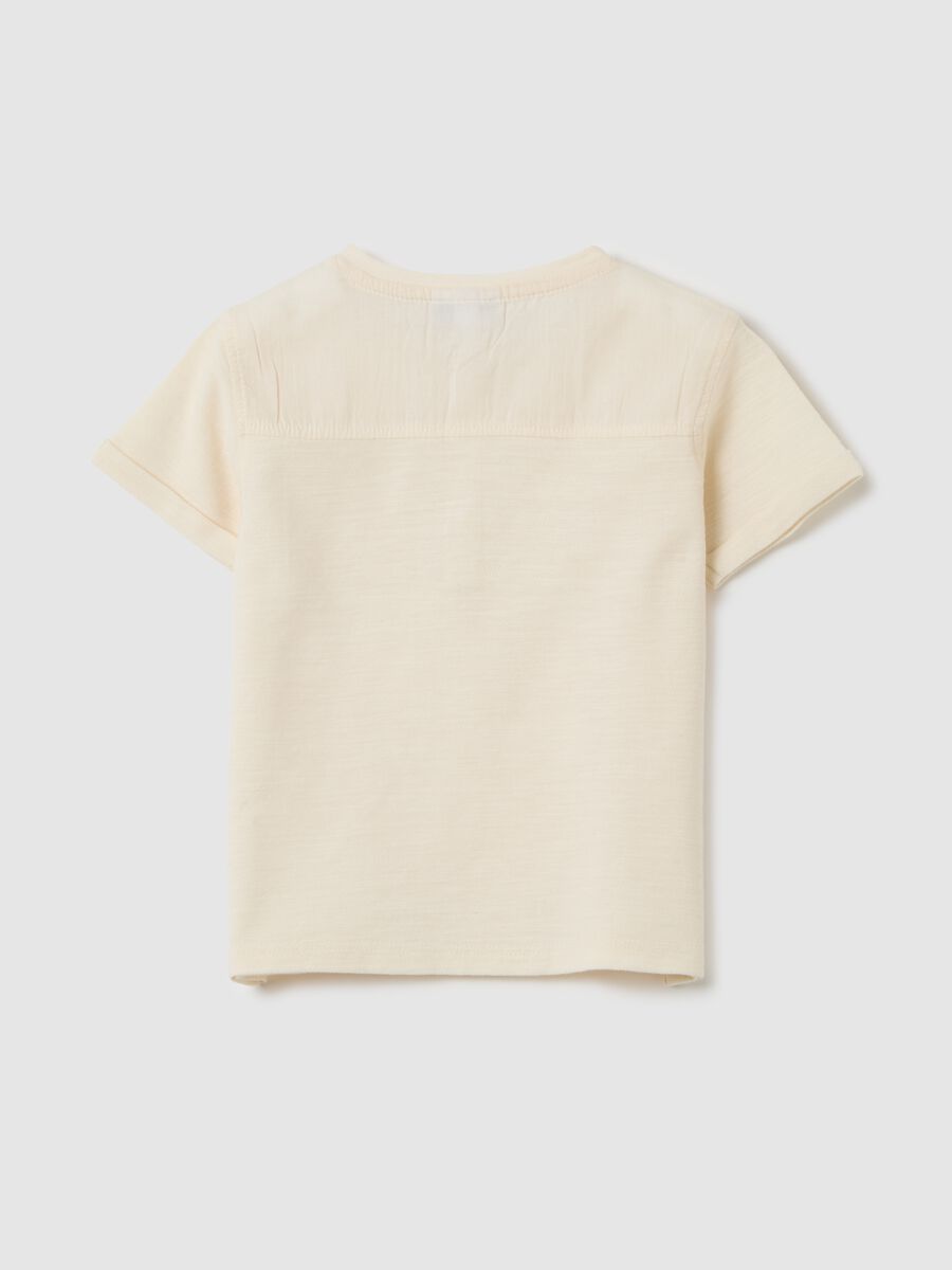 Children's beige pure cotton T-shirt, regular fit_1