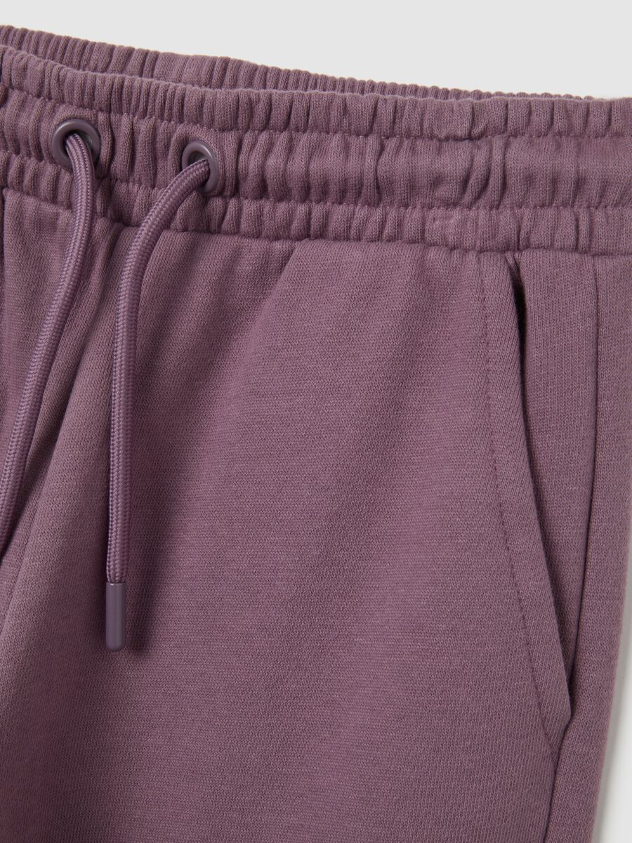 Pantaloni jogger viola da bambina in puro cotone regular fit_2