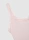 Canottiera in puro cotone rosa regular fit con bordo in pizzo_5