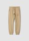 Brown pure cotton joggers with print_0
