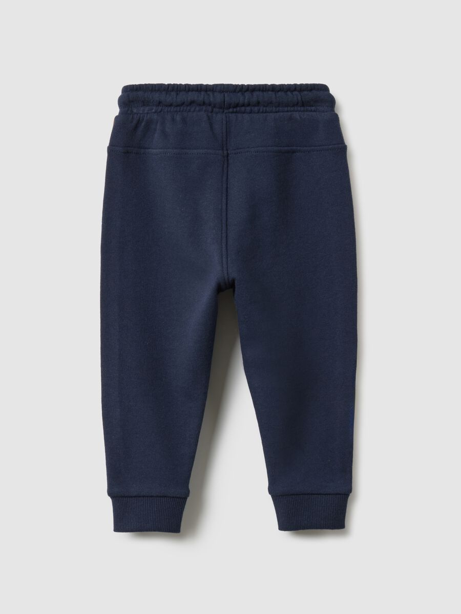Blue pure cotton jogger trousers for baby regular fit_3