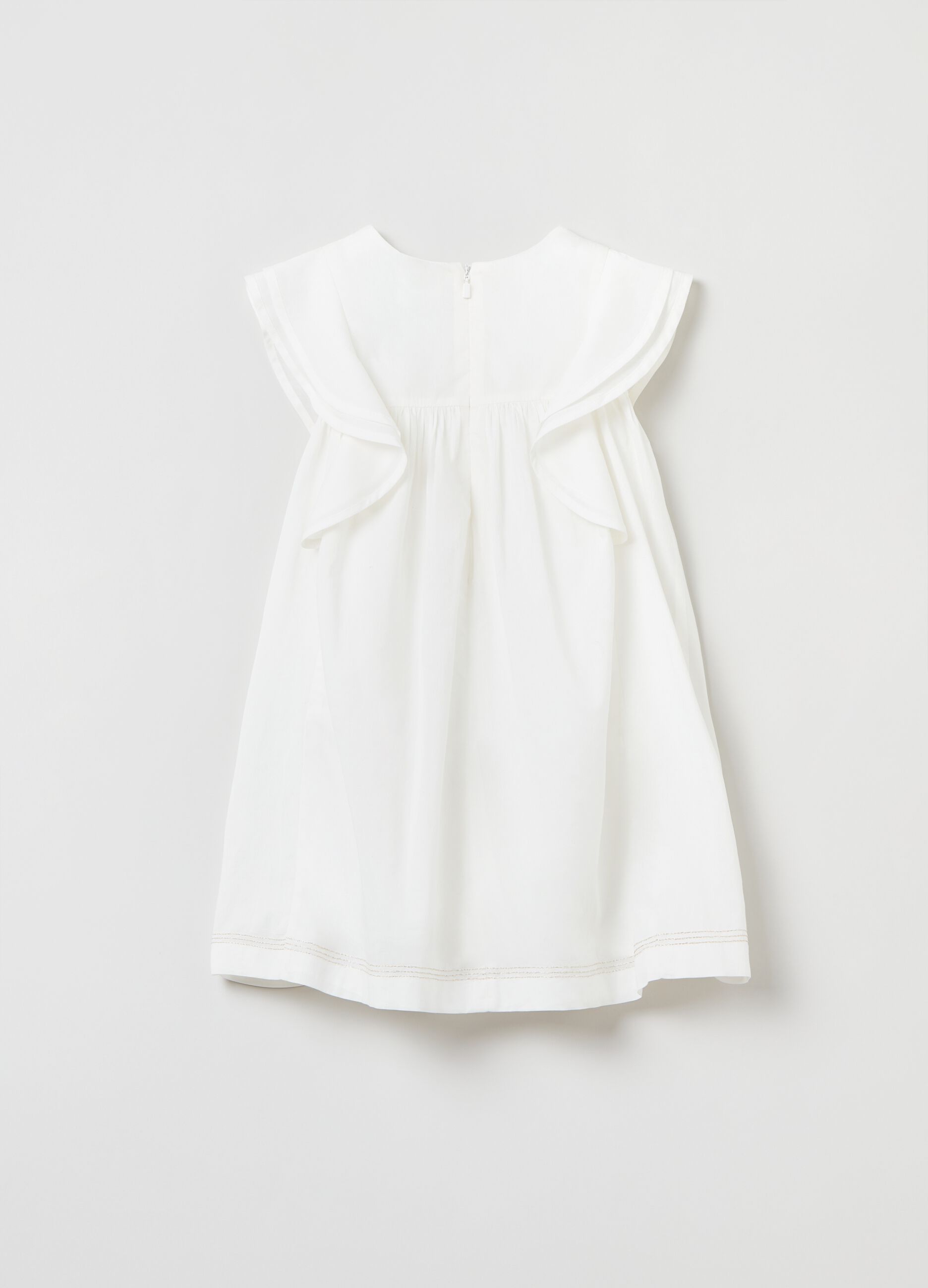 Vestito con volant e ricamo lurex_1