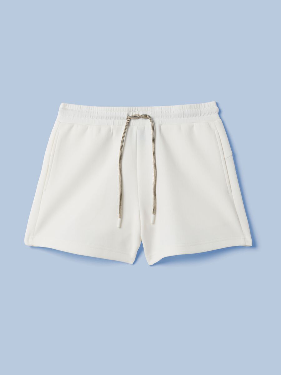 Shorts sportivi ALTAVIA SAILING bianchi in cotone elasticizzato_4