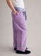 Purple pure cotton regular fit trousers with bow_1