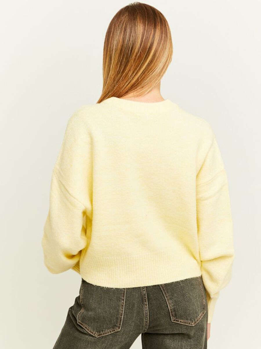 Pullover crop con scollo rotondo_1