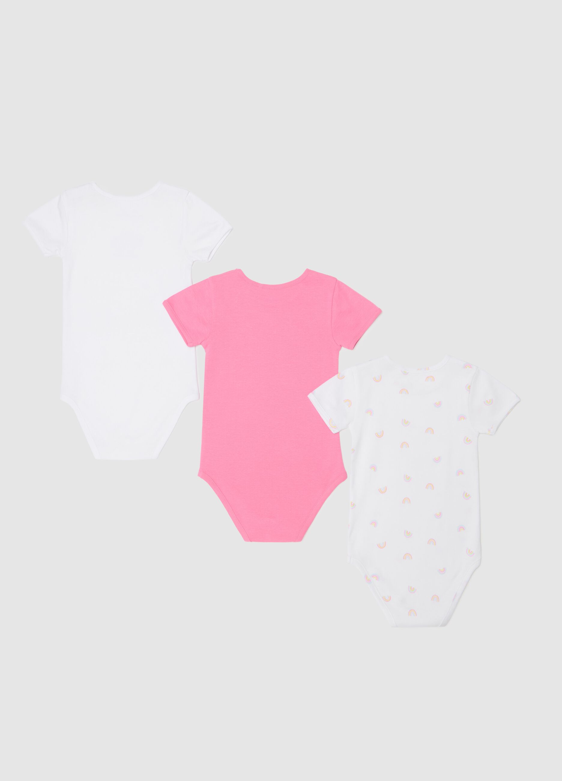 Tripack body a maniche corte in cotone bio 