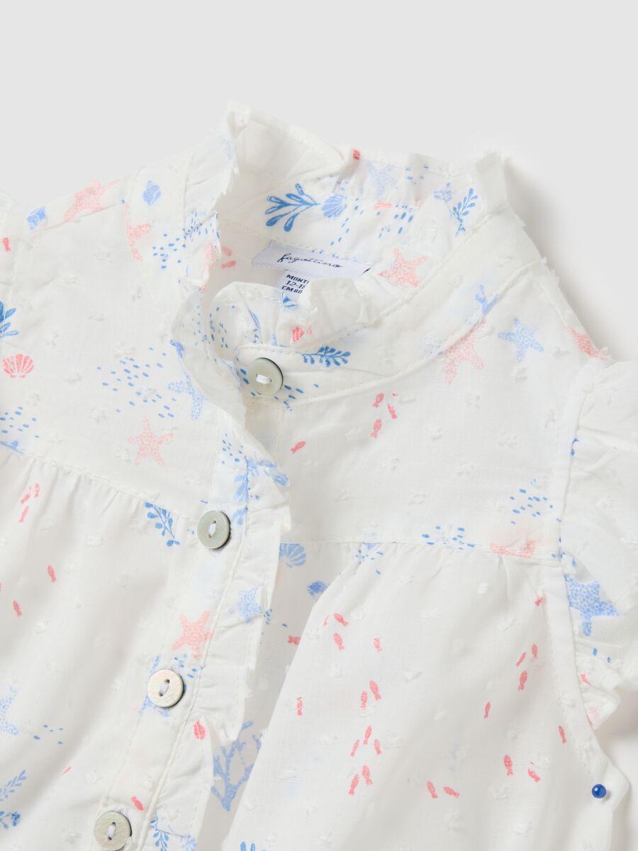 Multicolour cotton girls blouse with floral print and regular fit_2