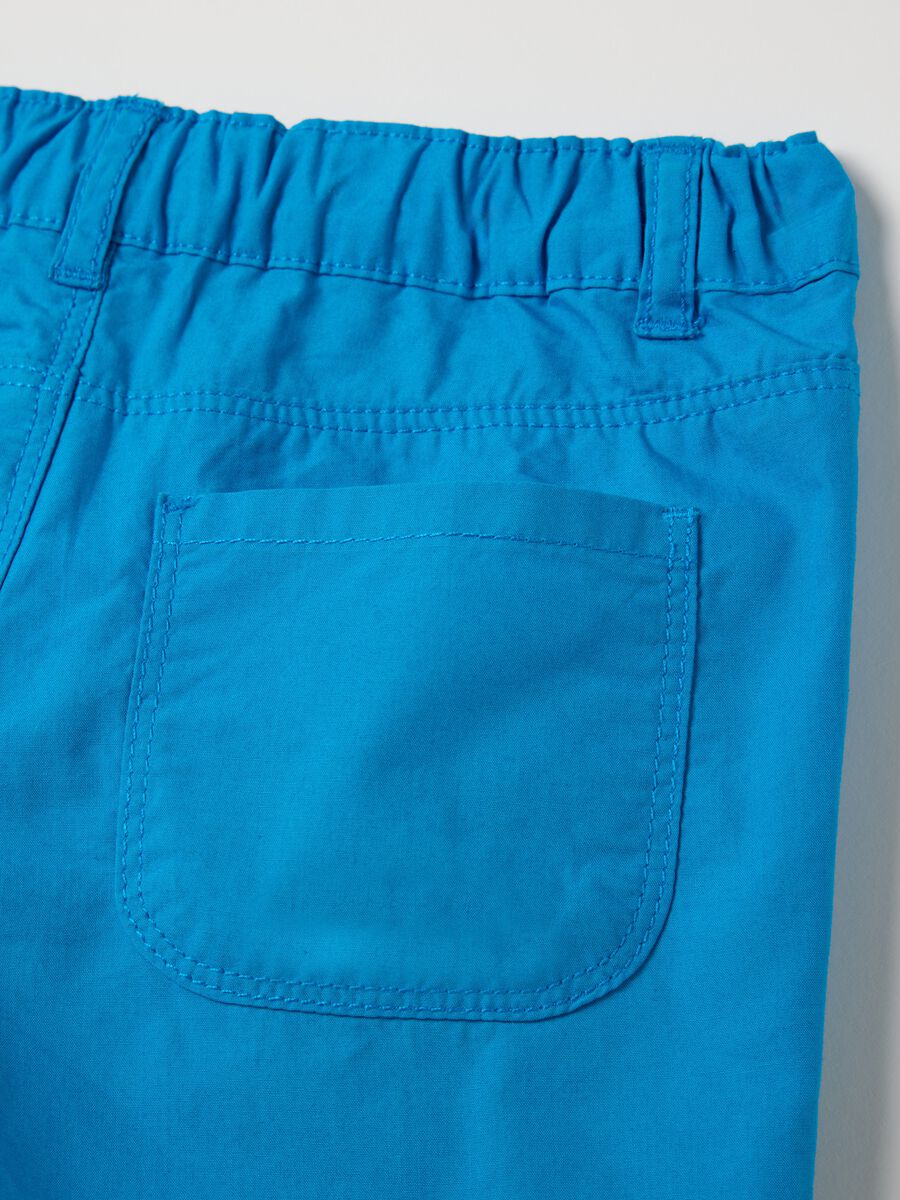 Fagottino Blue Cotton Poplin Shorts_3