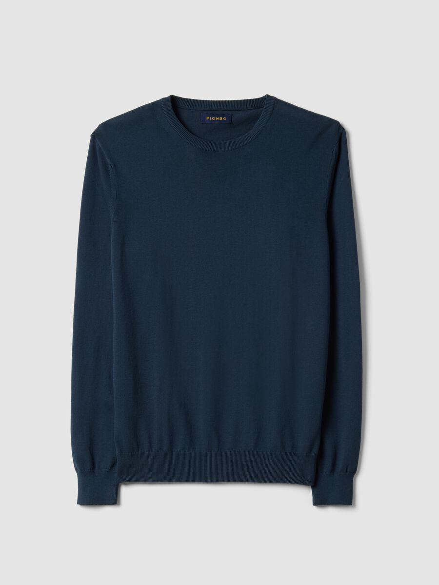 Blue Cotton Jumper, Regular Fit_4