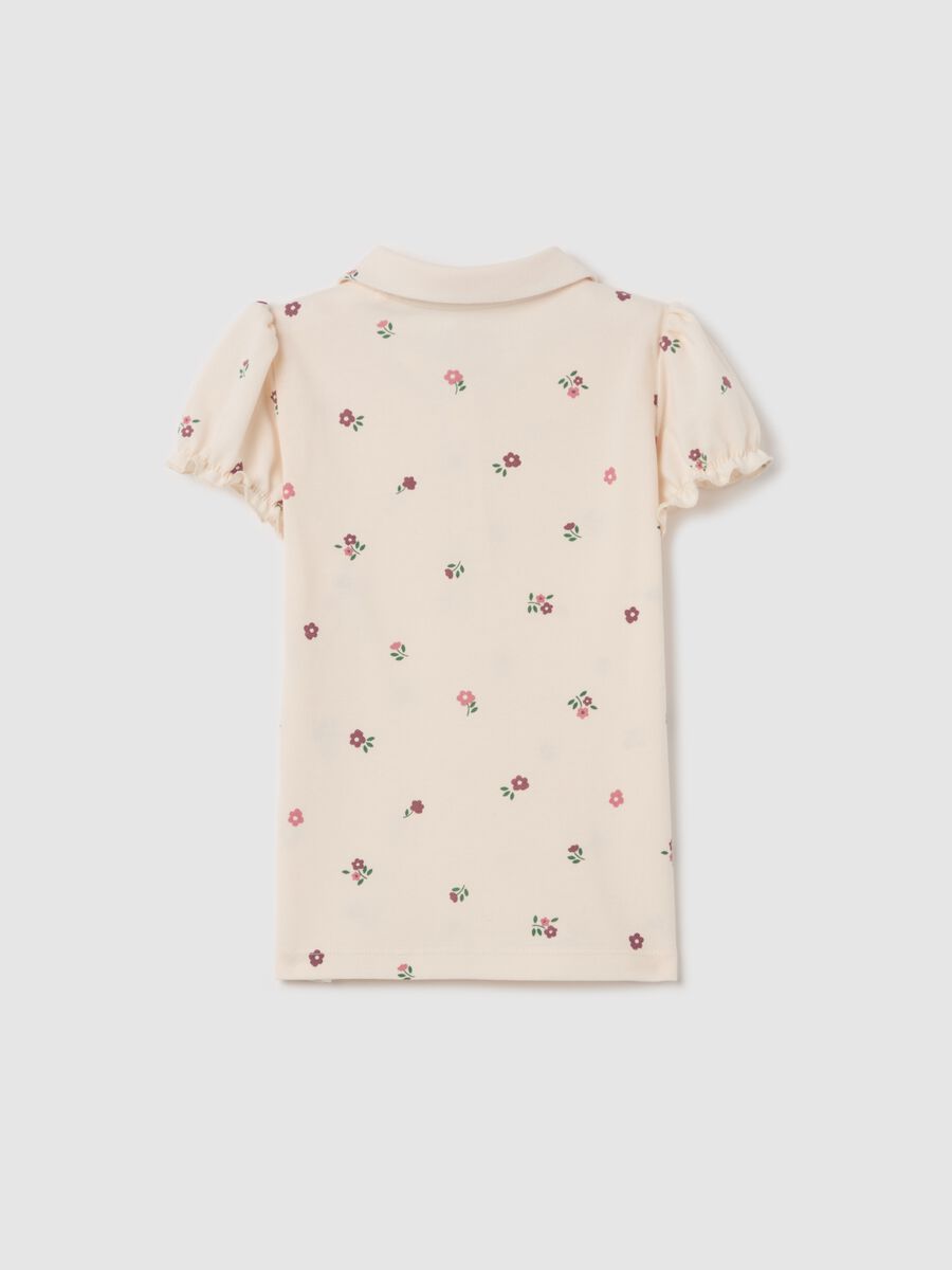 Organic cotton polo shirt with print_1