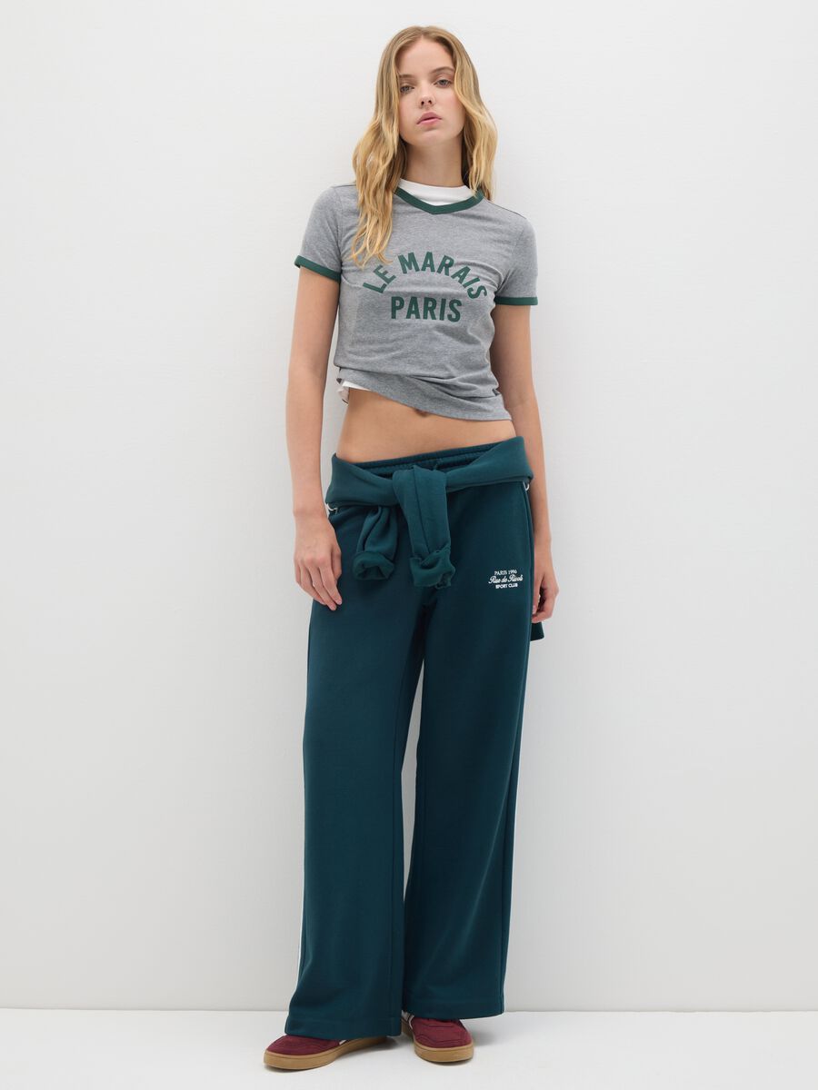 T-shirt in cotone elasticizzato grigia regular fit_2