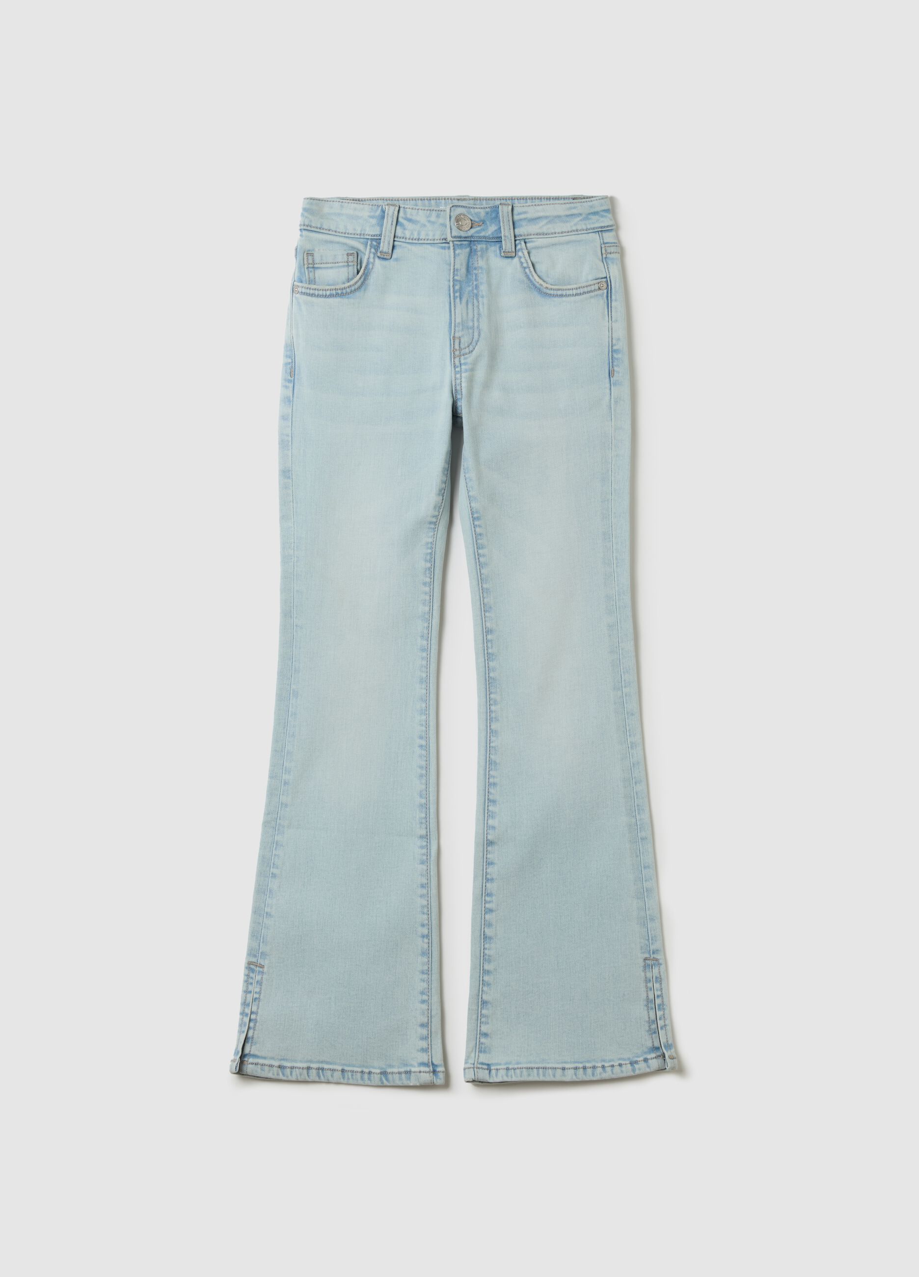 Jeans flare fit con scoloriture