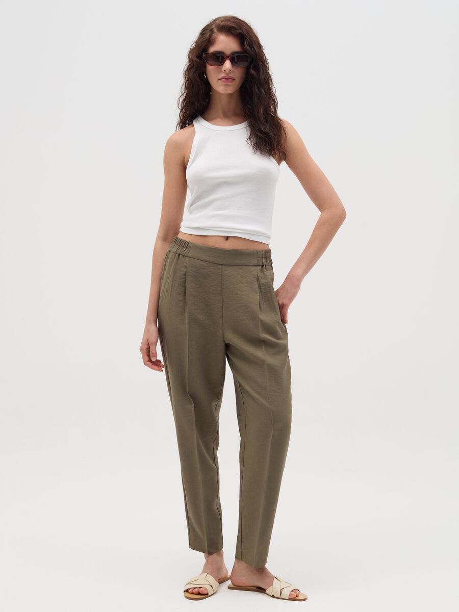 Chino trousers with elasticated waist_0