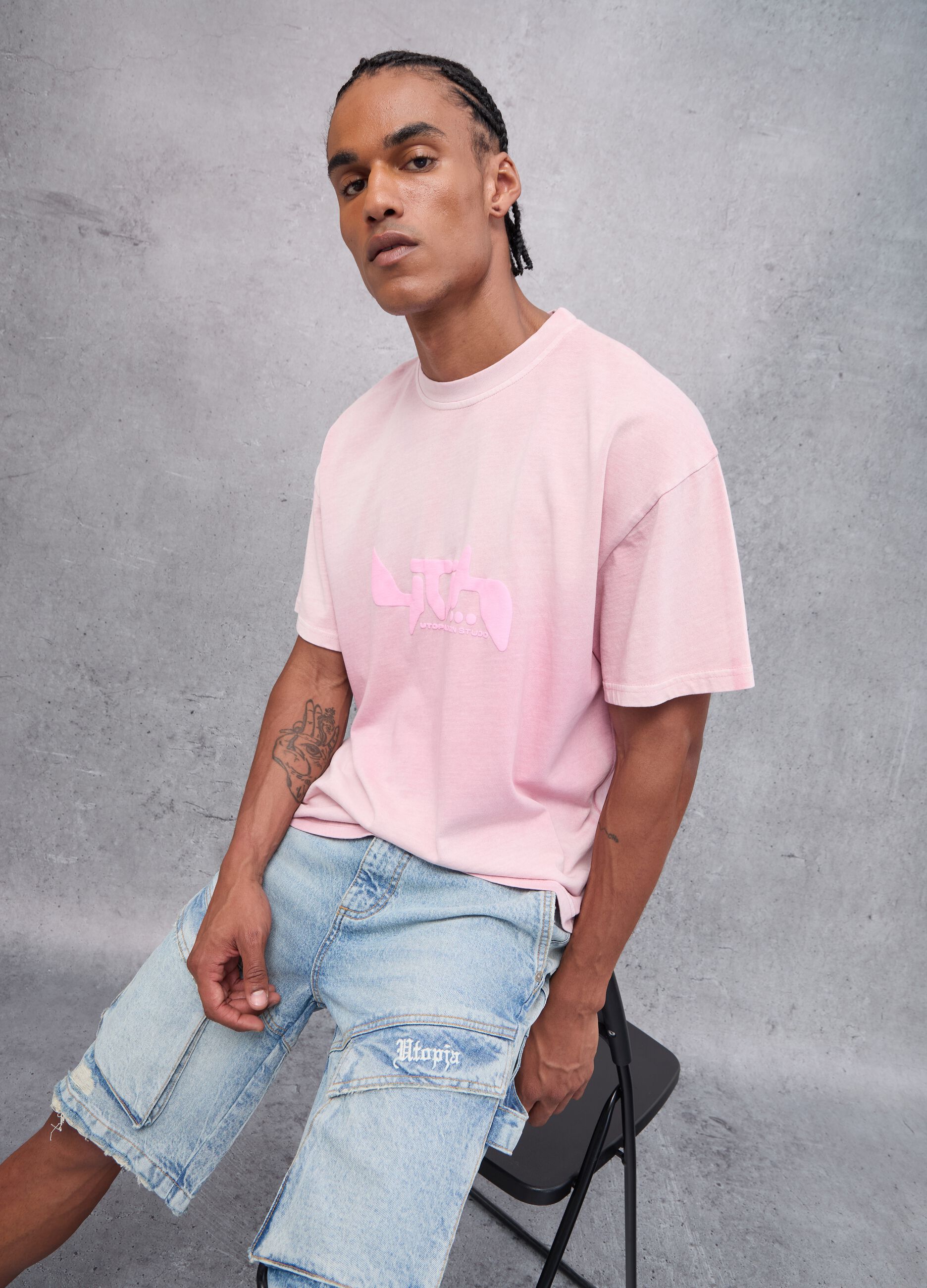 Sunfaded Graphic T-shirt Pink