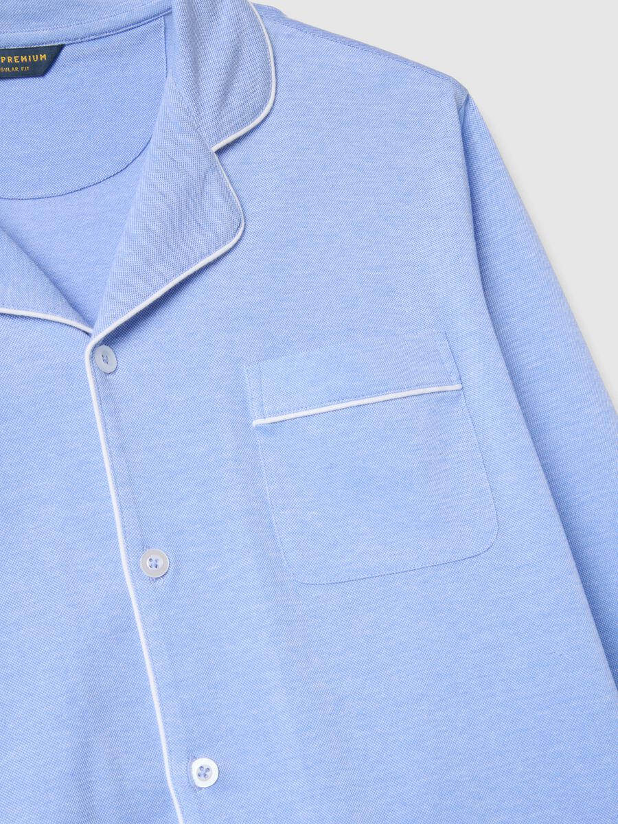 Regular fit blue pure cotton pyjamas_5