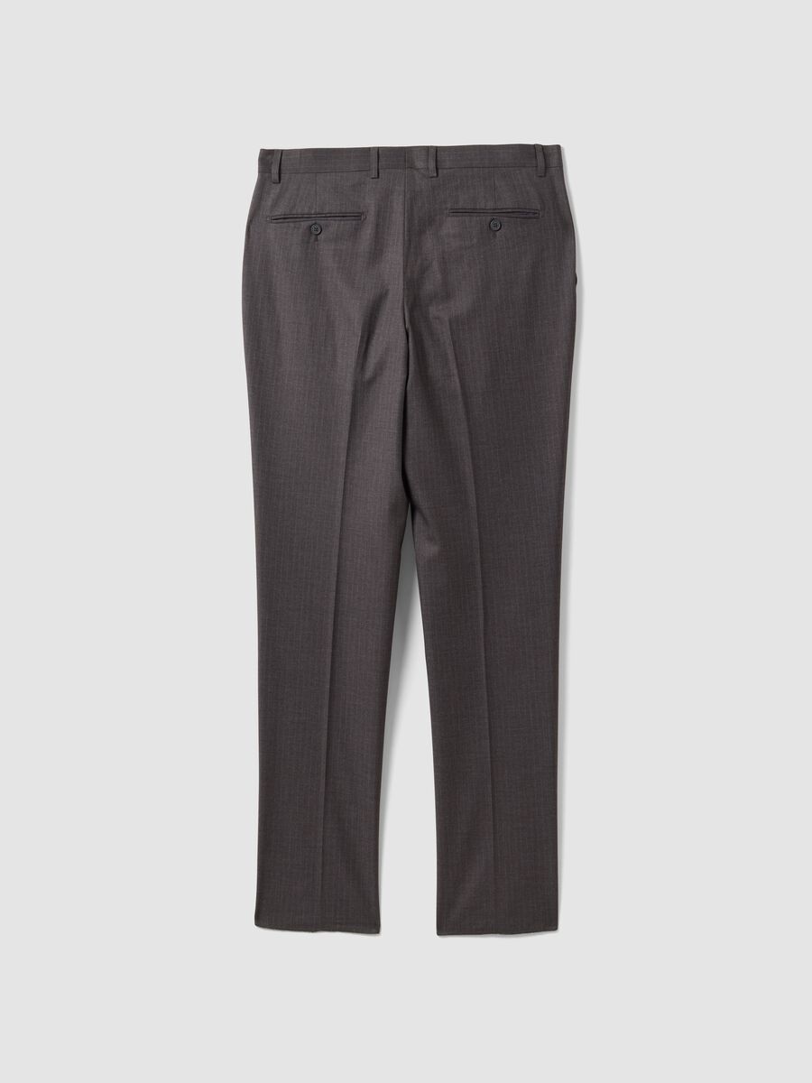 Abito completo grigio in viscosa elasticizzata con rever classico_4