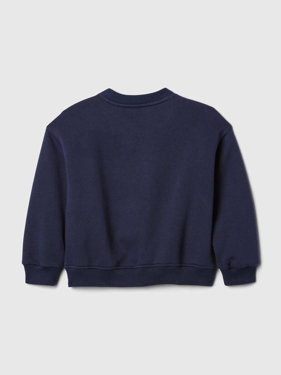 Cotton sweatshirt with logo embroidery and small flag_1