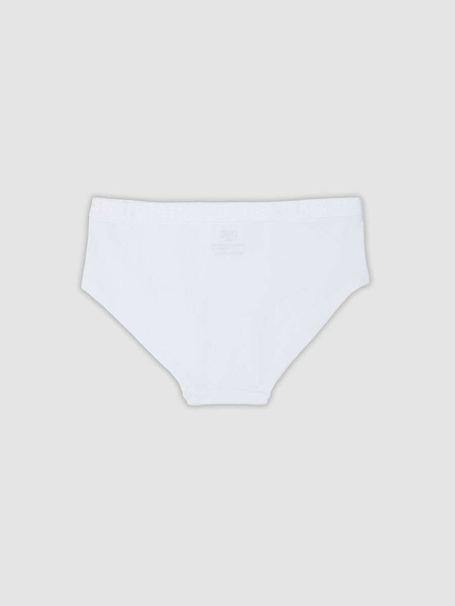 White organic stretch cotton briefs for girls_1