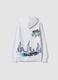 White cotton-blend hoodie with graffiti print_1